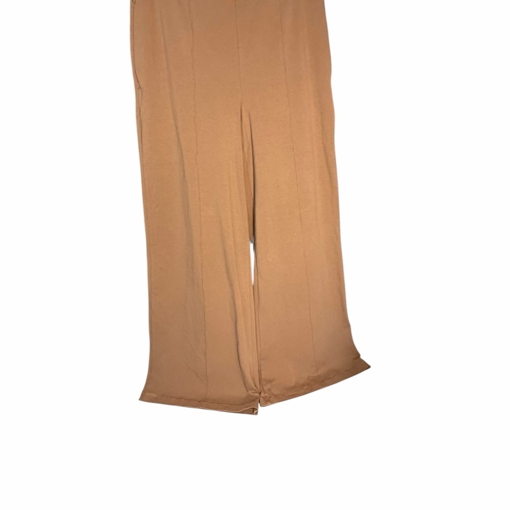 Lands' End Starfish Palazzo Stretch Waist Knit Pants in Camel Brown Sz S